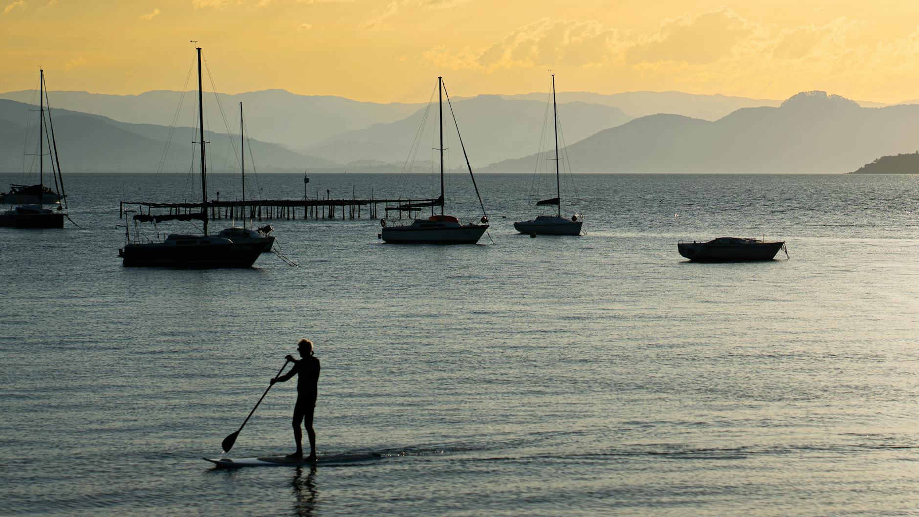 Stand-up paddleboarding on Lake Geneva
