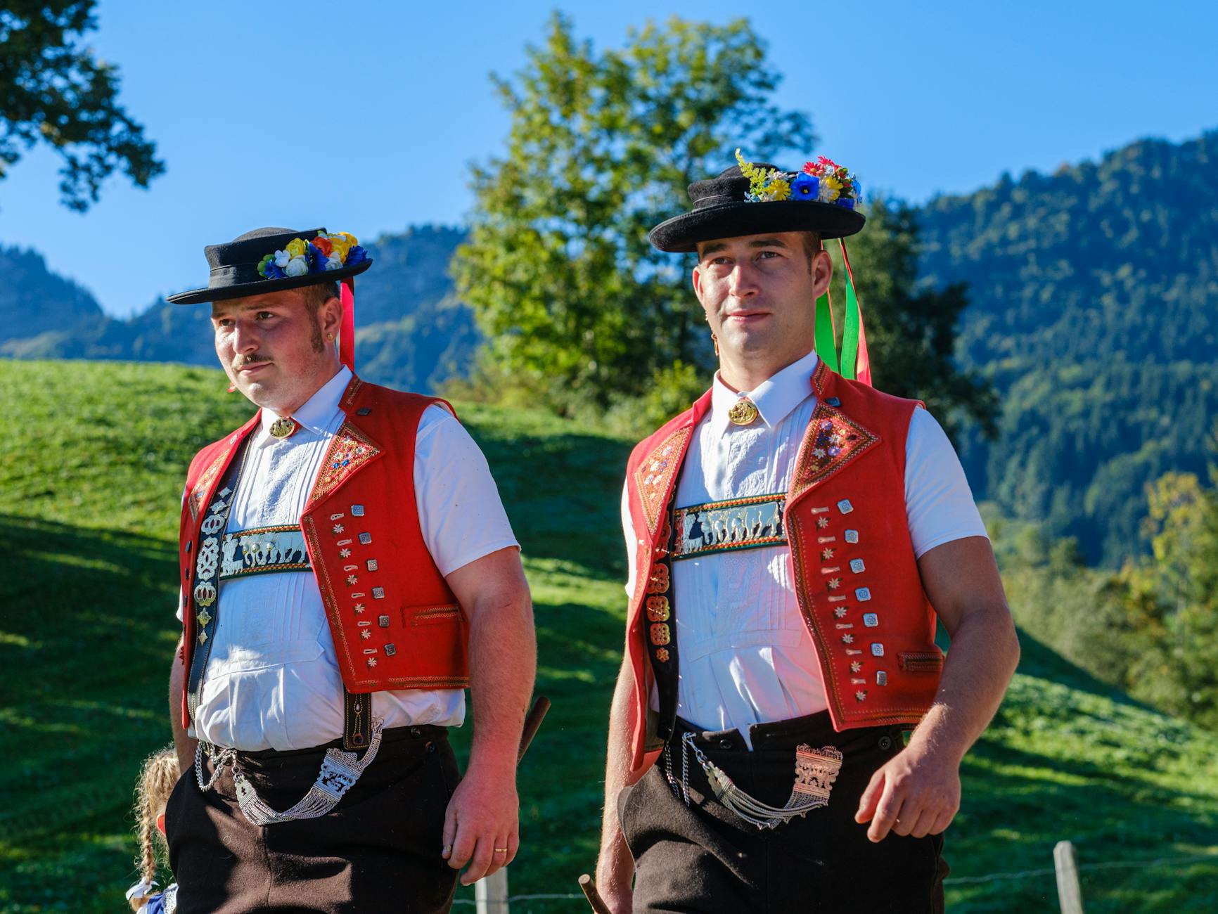 Traditional Swiss souvenirs — knives, watches, and chocolate