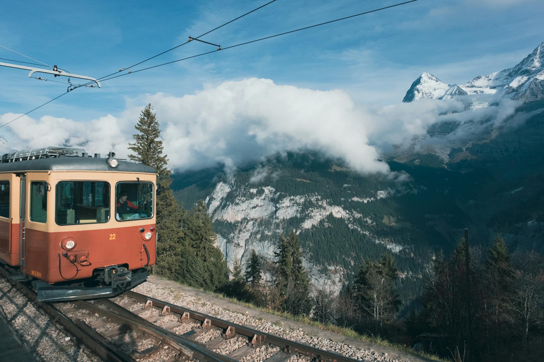 Swiss scenic train ride near Geneva