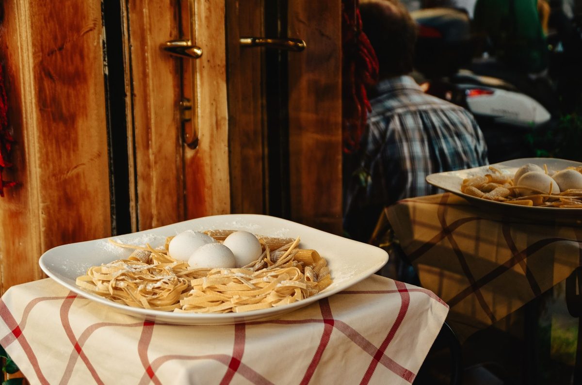 Italian trattoria pasta dish at a Carouge restaurant in Geneva