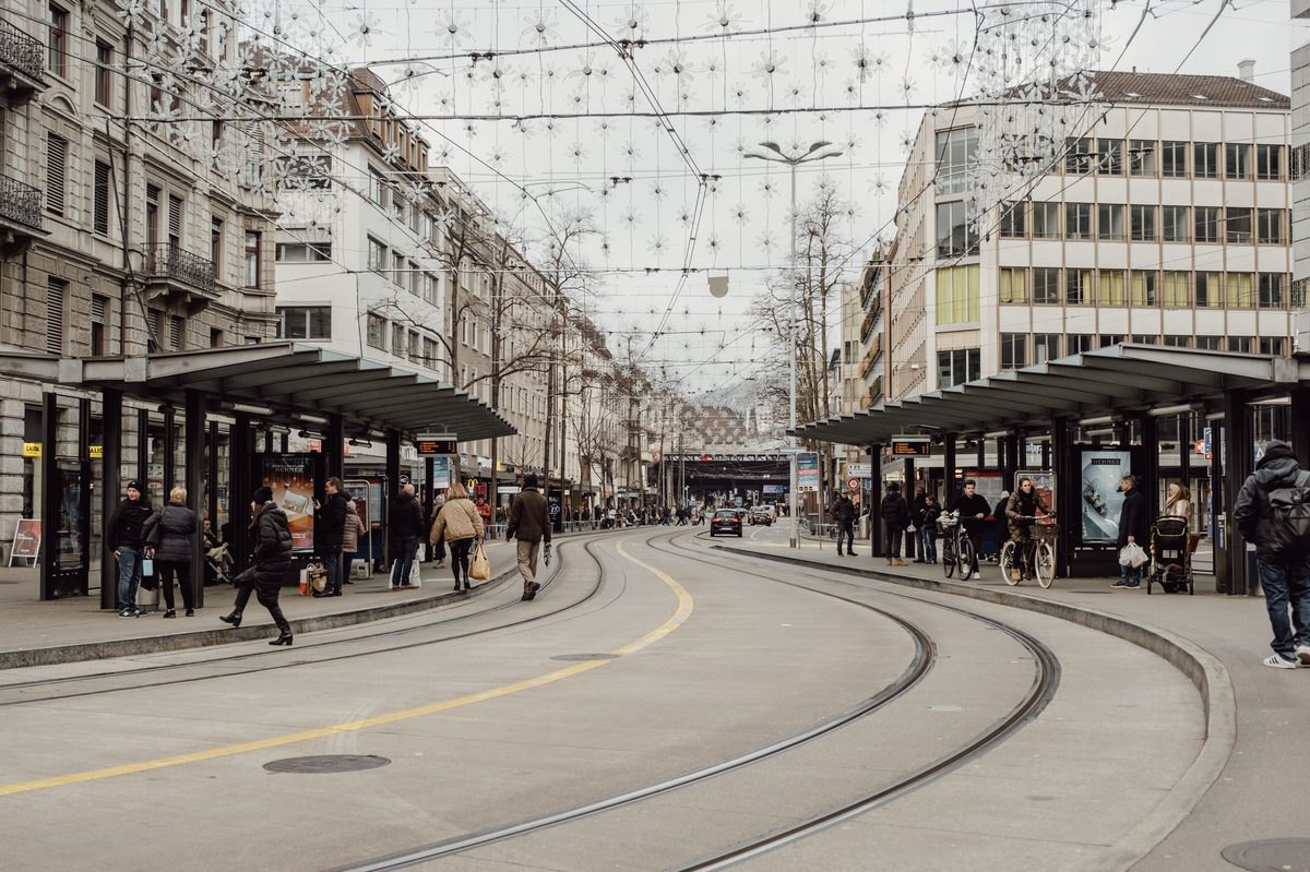 Heading back into Geneva from CERN by tram for an afternoon in the city