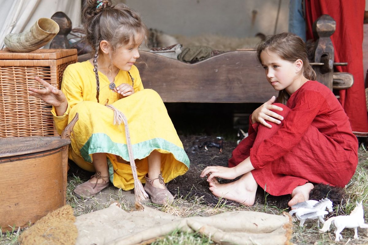 Children in costume at a historical festival, as Geneva kids dress for L'Escalade