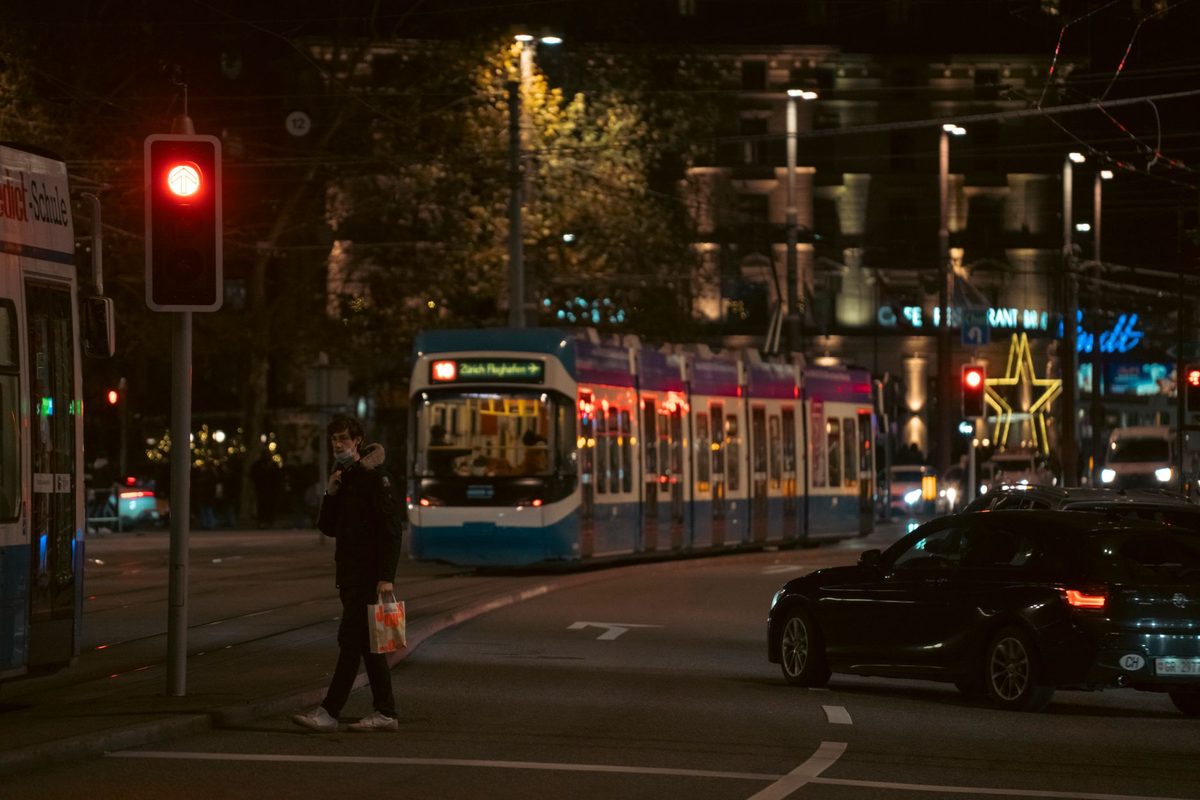 A modern low-floor Geneva tram with step-free wheelchair access