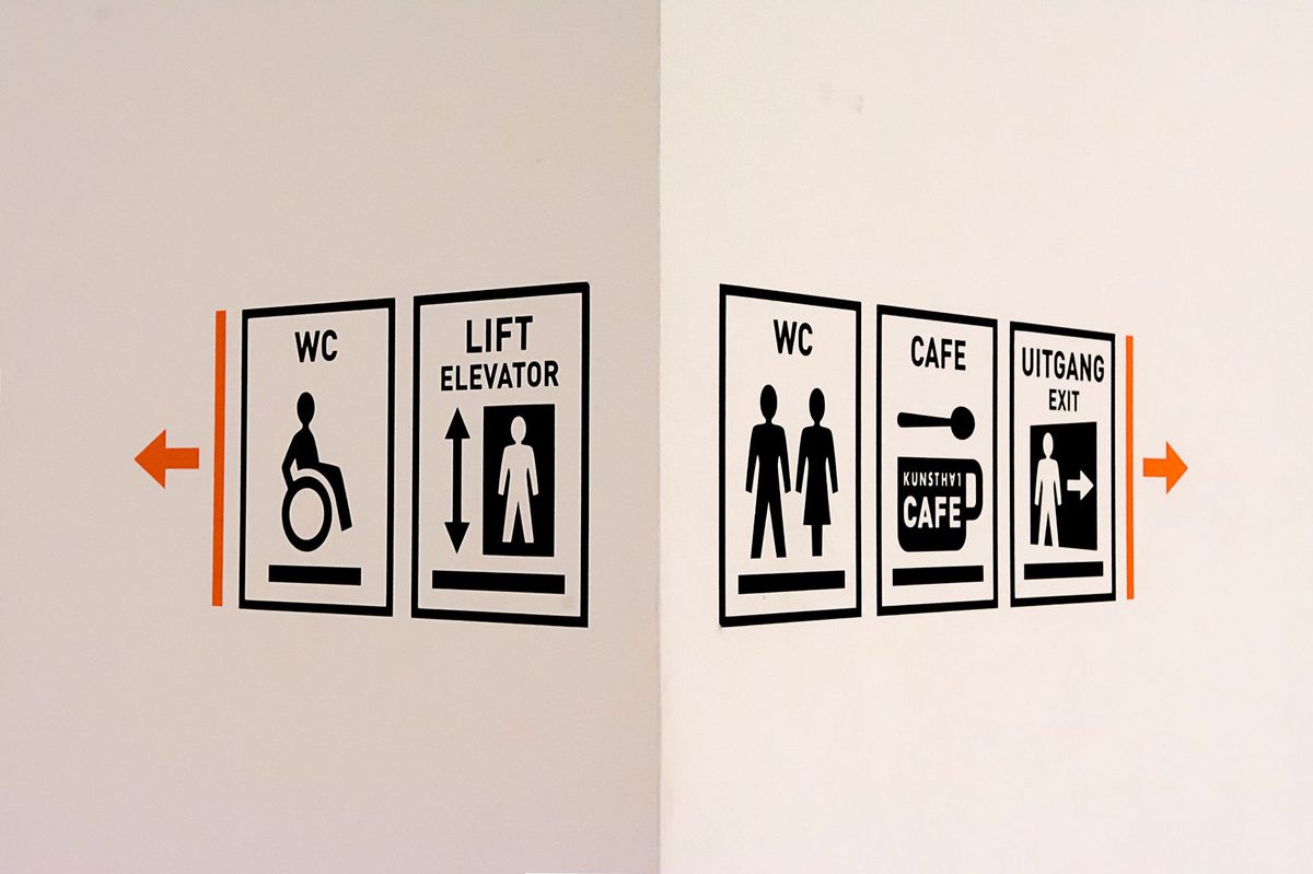 An accessible museum interior in Geneva with lifts and wide spaces