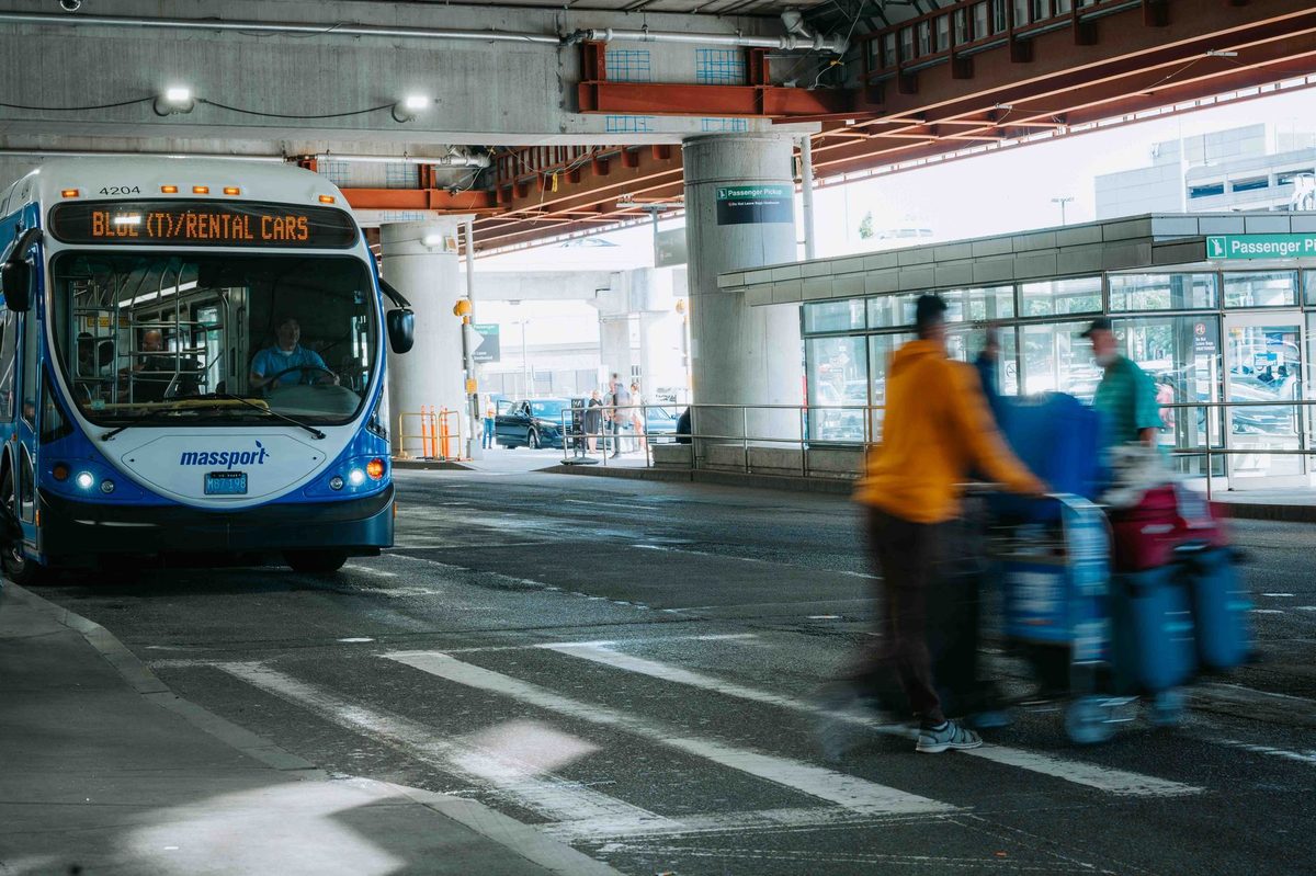 A free hotel shuttle bus, the standard transfer at hotels near Geneva airport
