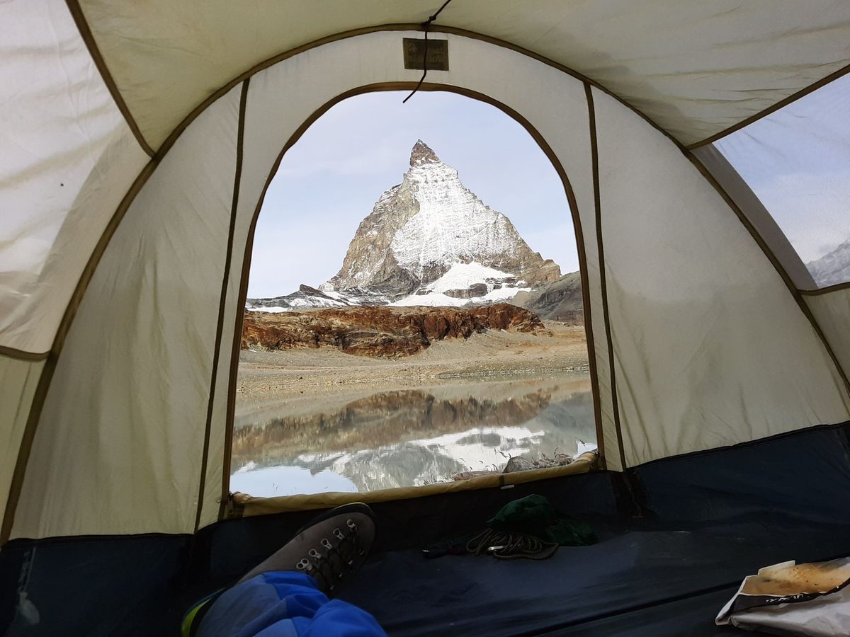 A lakeside campsite near Geneva, the rock-bottom budget accommodation option