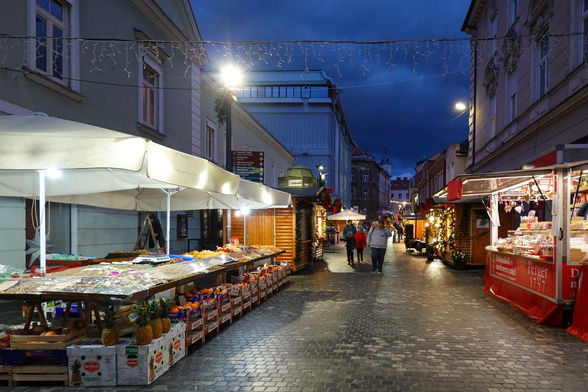 Artisan stalls at the Carouge Christmas market in Geneva's bohemian quarter