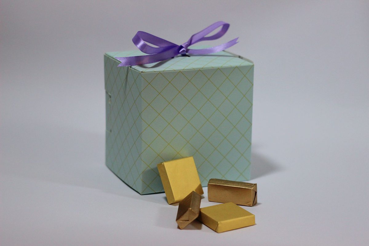 Boxed Swiss chocolates ready as a gift to take home from Geneva
