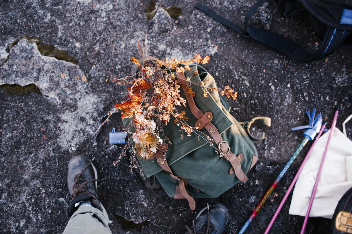 Hiking boots and a backpack, the special-purpose pack for Geneva mountain days