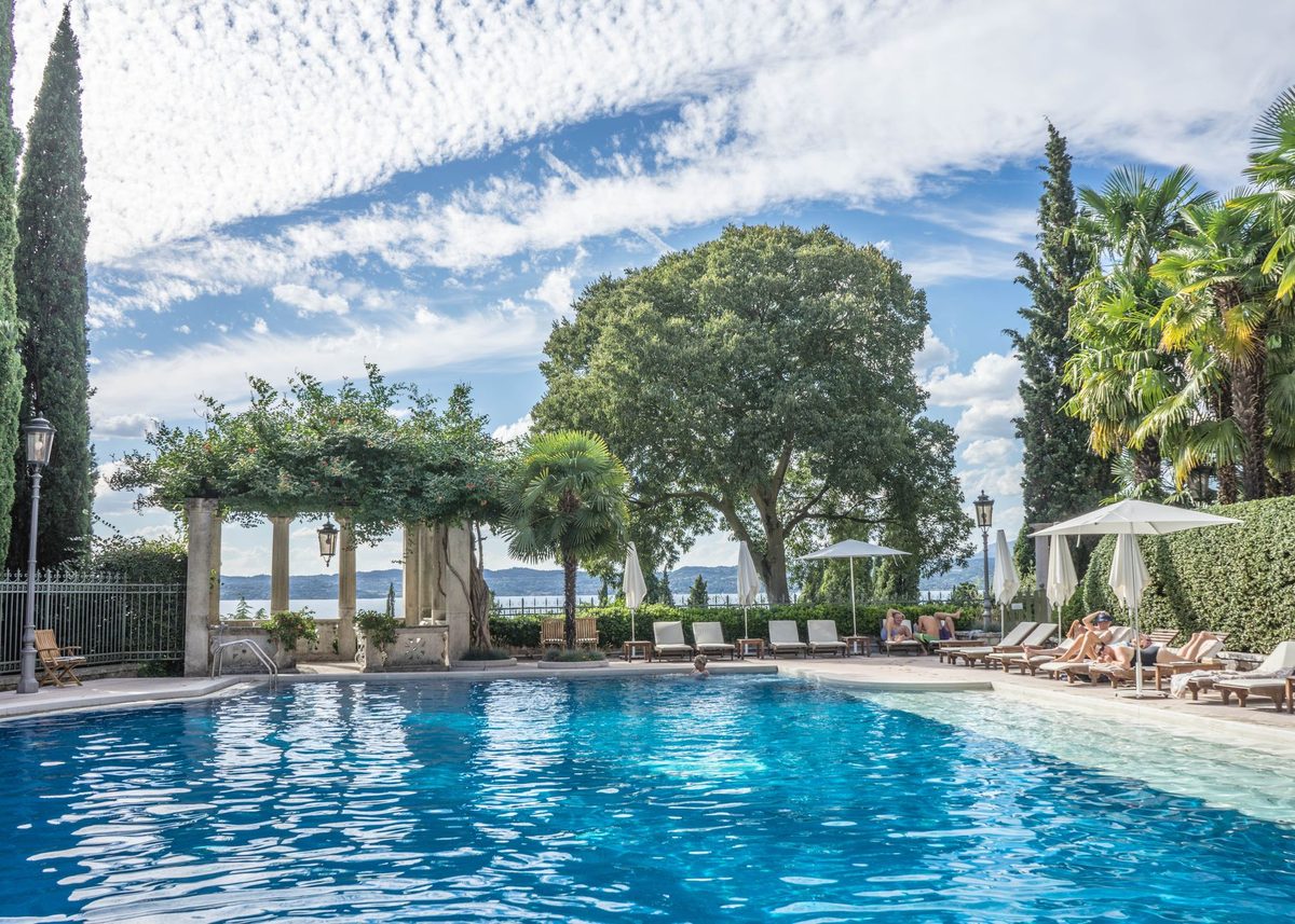 A Geneva luxury hotel pool, rare among the city's family hotels