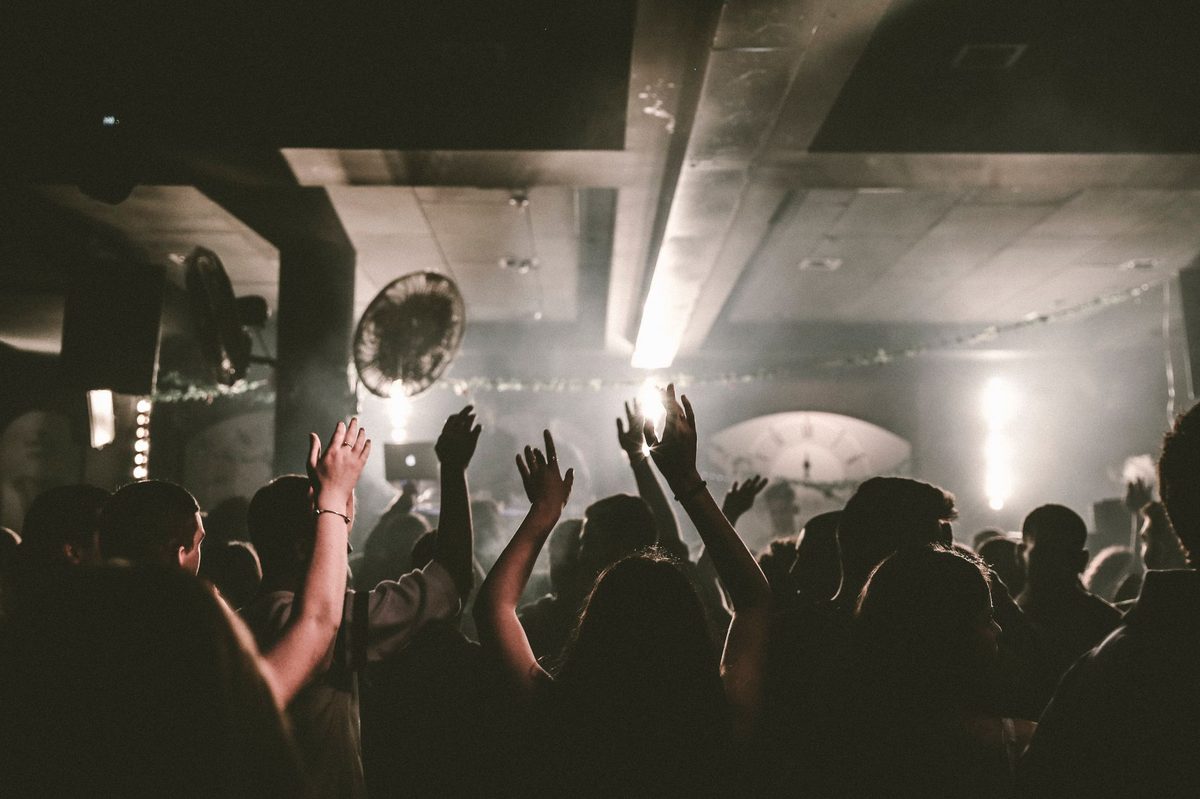 A nightclub dance floor in Geneva during a weekend club night