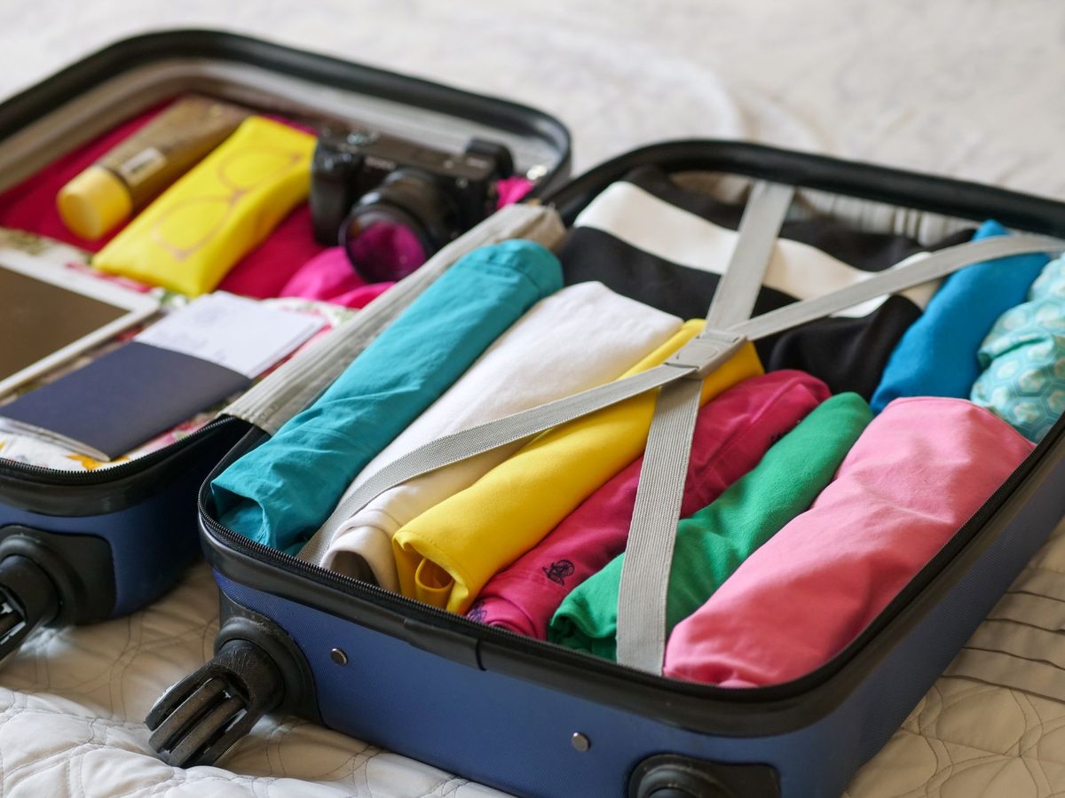 A packed suitcase, the starting point for a season-specific Geneva packing list