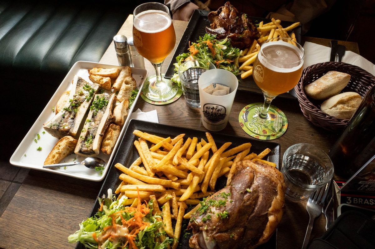 A Swiss plat du jour set lunch at a Geneva brasserie