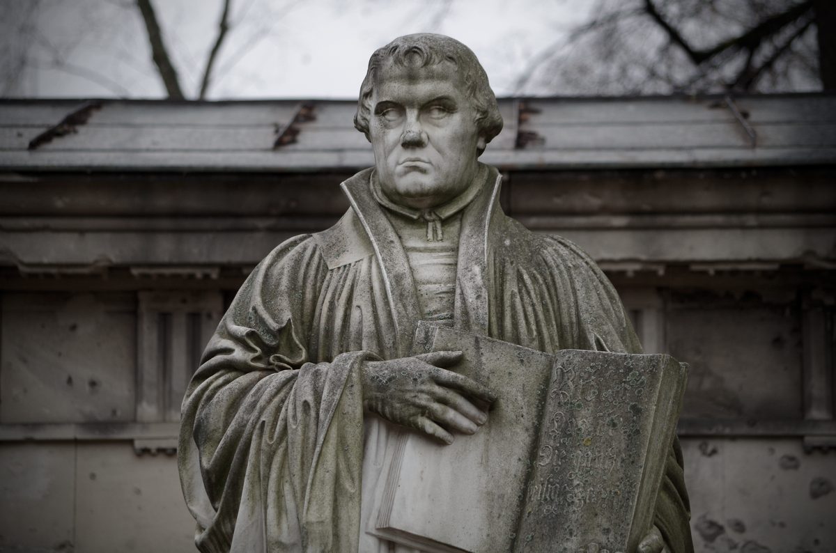 The Reformation Wall in Geneva with the statue of John Calvin, the monument to the Geneva Reformation