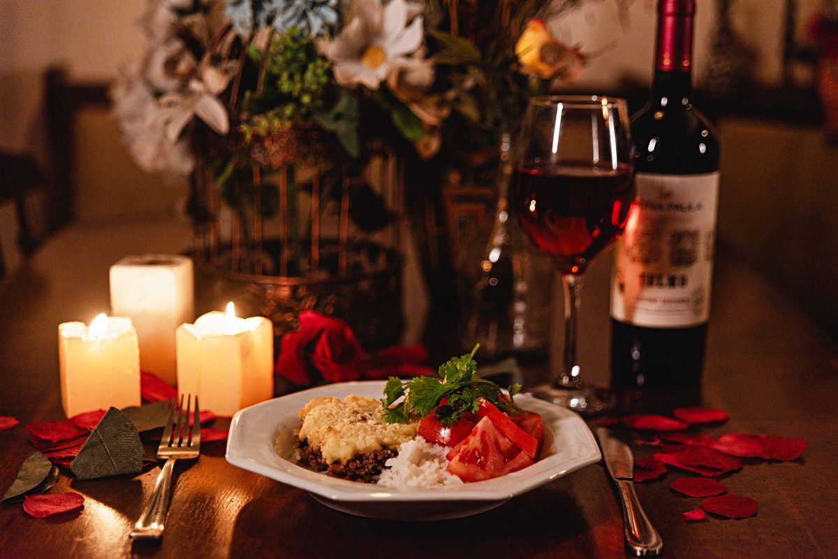 A candlelit dinner for two, a romantic Geneva evening
