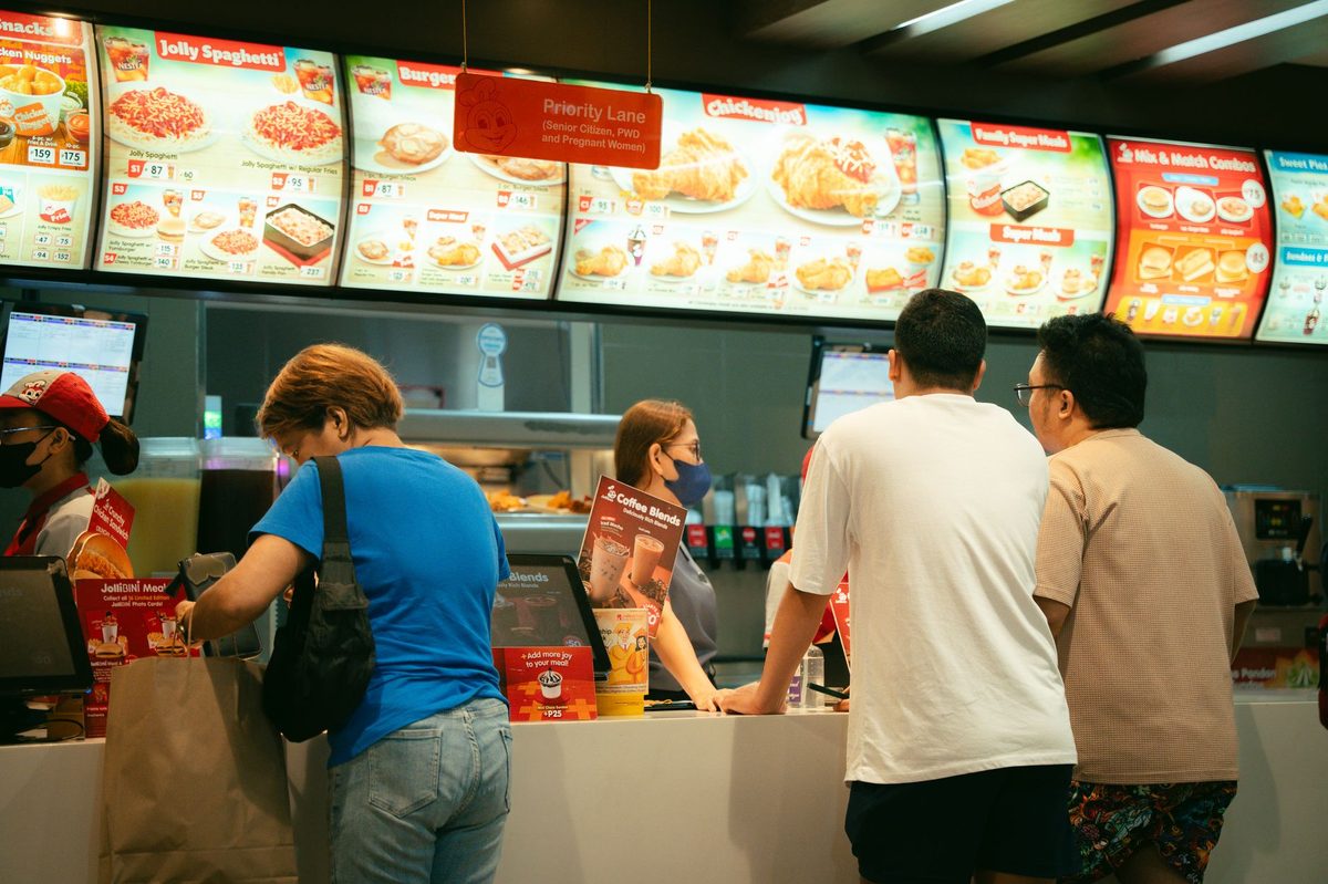 A supermarket hot-food counter, a go-to cheap lunch in Geneva