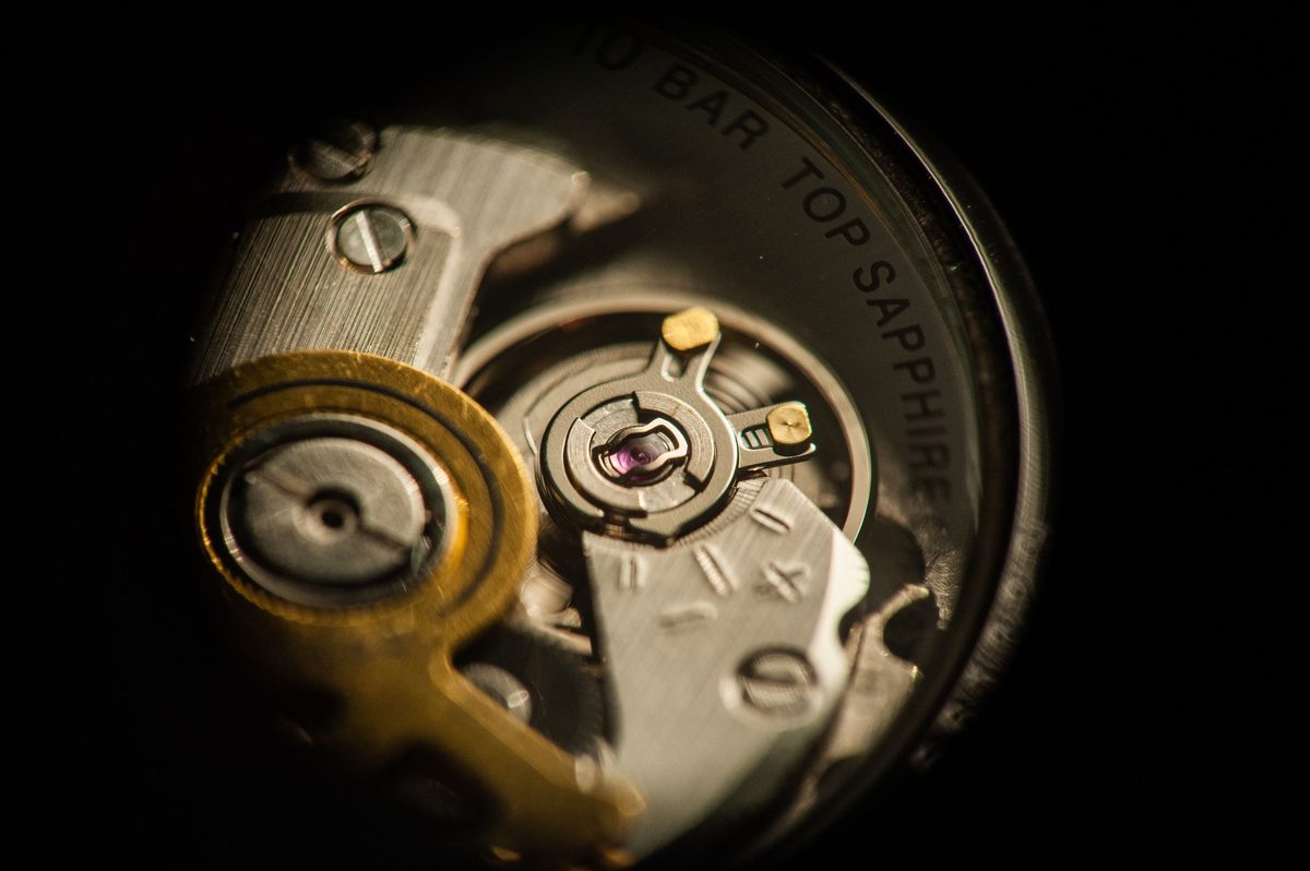 A finely finished Swiss watch movement reflecting Geneva's watchmaking heritage
