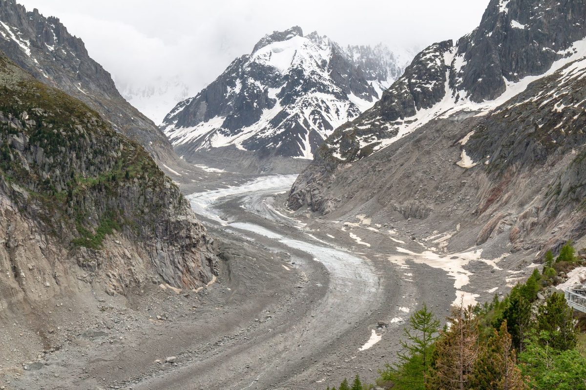 Mont Blanc above the Chamonix valley, the destination of the Geneva to Chamonix transfer