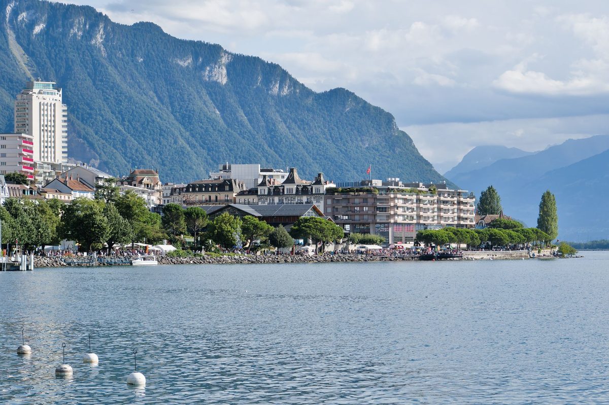 Montreux on Lake Geneva, home of the famous July jazz festival