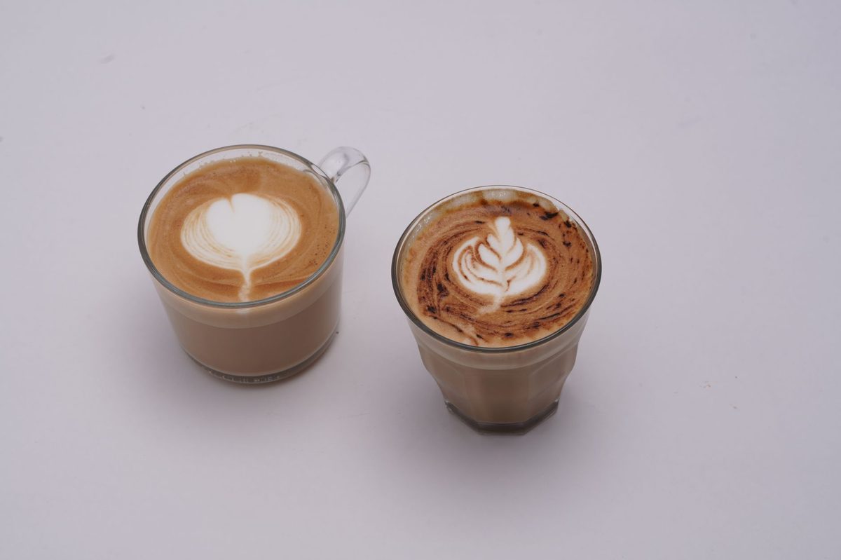 A specialty coffee with latte art, from one of the Paquis cafes in Geneva