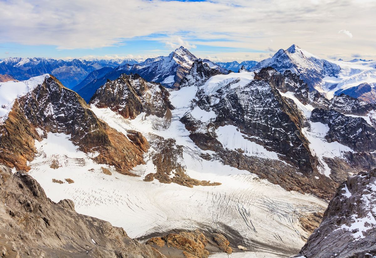 Snow-capped Swiss Alps peaks, the goal of Swiss Alps excursions from Geneva