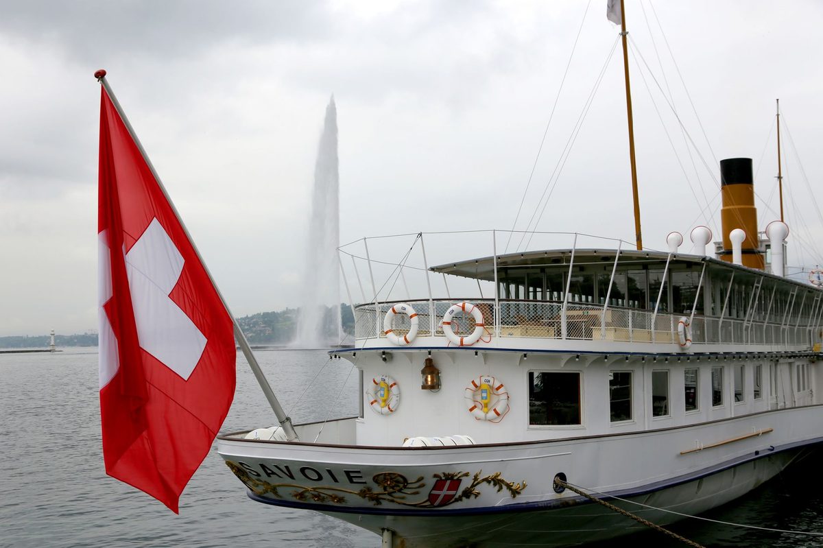 A CGN paddle-steamer on Lake Geneva, included free on the Swiss Travel Pass