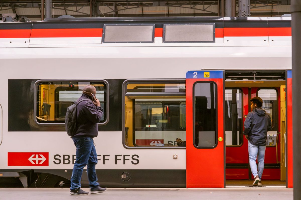 An SBB train, the national network the Swiss Travel Pass covers